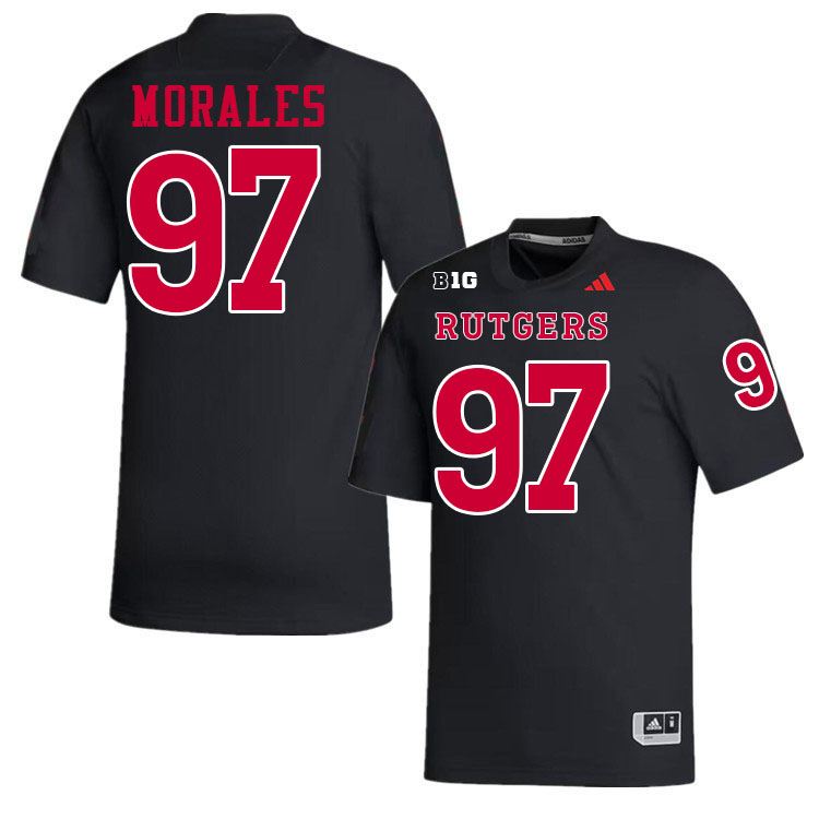 Rutgers Scarlet Knights #97 Anthony Morales College Football Jerseys Stitched-Black